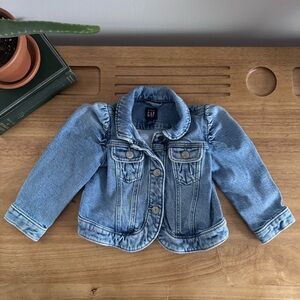 Sweet Baby Gap denim jacket in size 18–24M | Cottagecore | Prairie Puff Sleeve